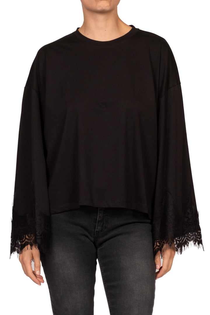 Vicolo - T-Shirt manica campana intarsi pizzo Art. RAC0359