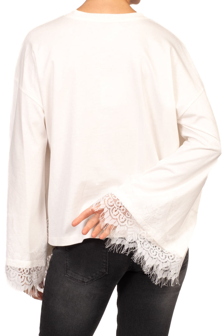 Vicolo - T-Shirt manica campana intarsi pizzo Art. RAC0359
