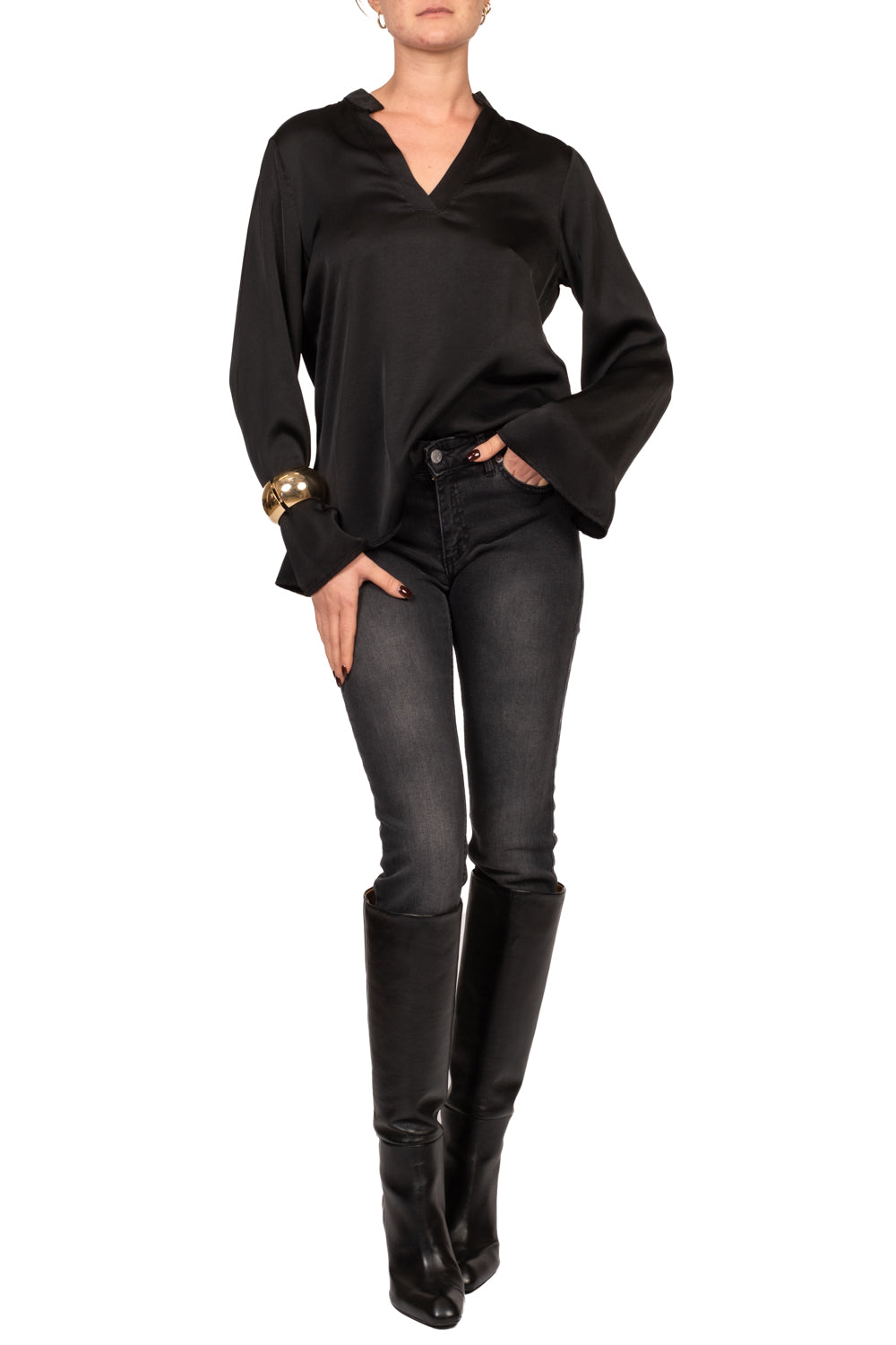 Tensione In - Blusa satin scollo V Art. F2207B22R-AI26