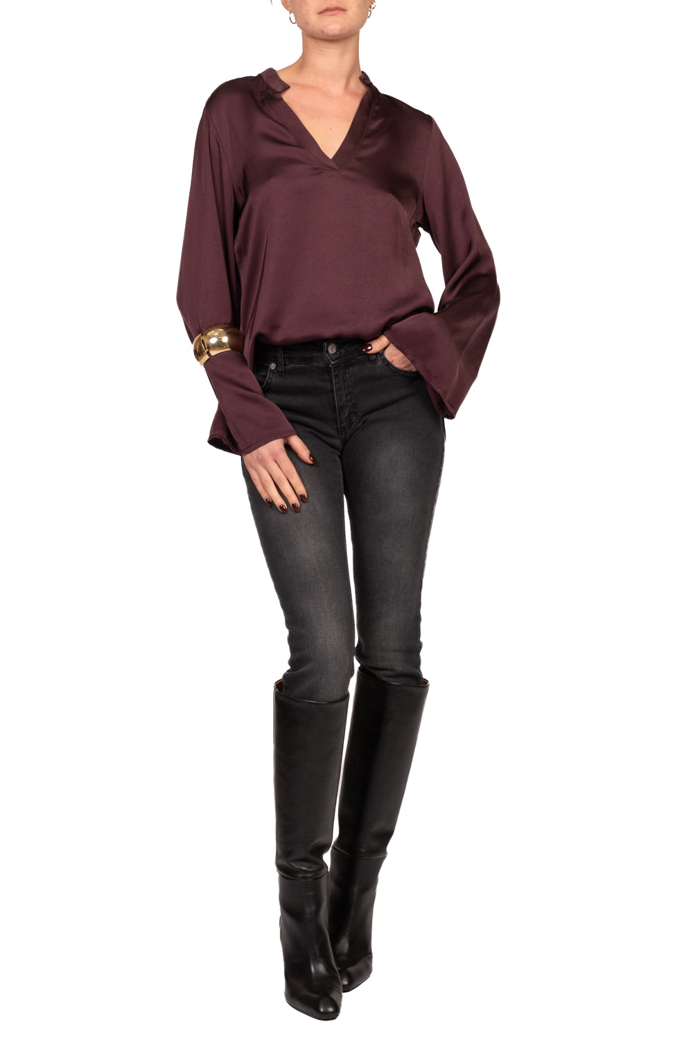 Tensione In - Blusa satin scollo V Art. F2207B22R-AI26