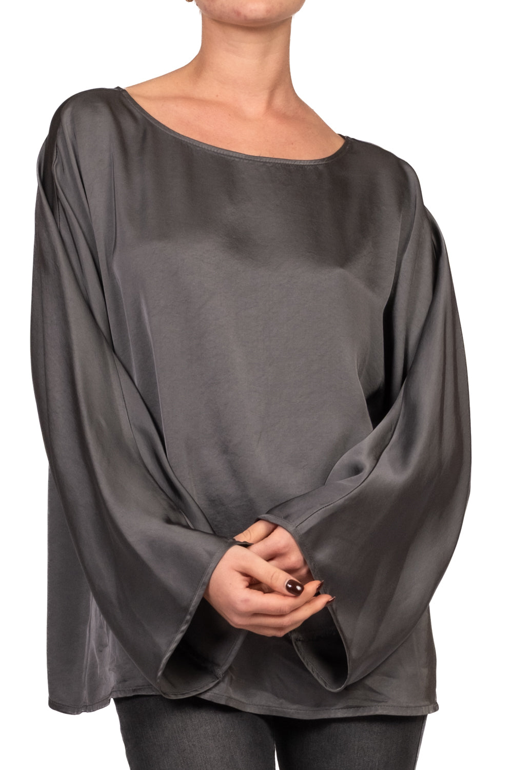 Tensione In - Blusa in satin scollo barca Art. E655B22R-AI26