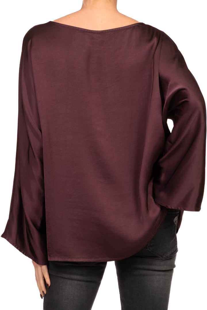 Tensione In - Blusa in satin scollo barca Art. E655B22R-AI26