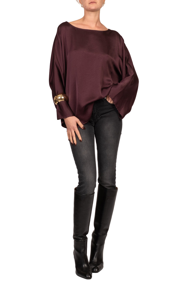 Tensione In - Blusa in satin scollo barca Art. E655B22R-AI26