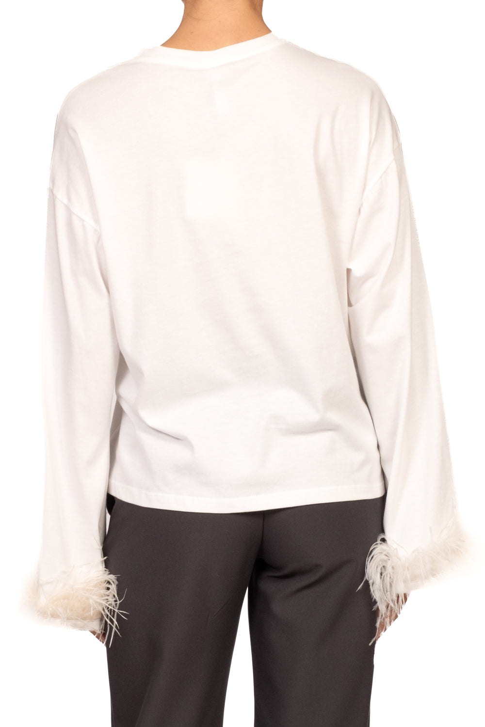 Tensione In - T-shirt polsini piume Art. W26M686