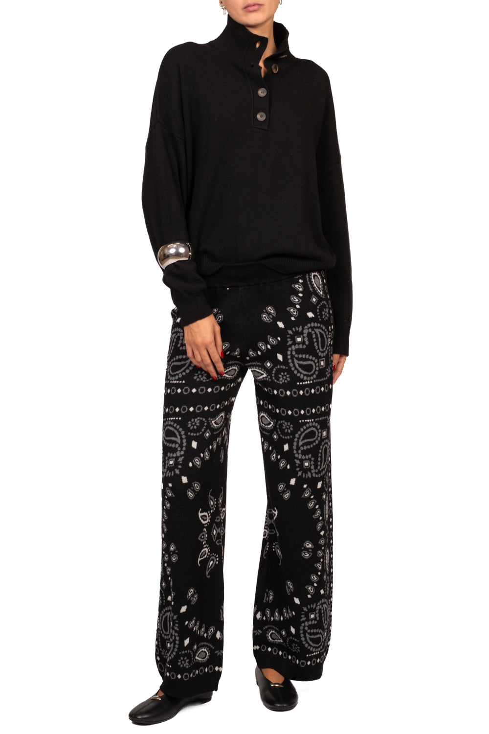 Tensione In - Pantalone in maglia stampa bandana Art. W6HMP01A465