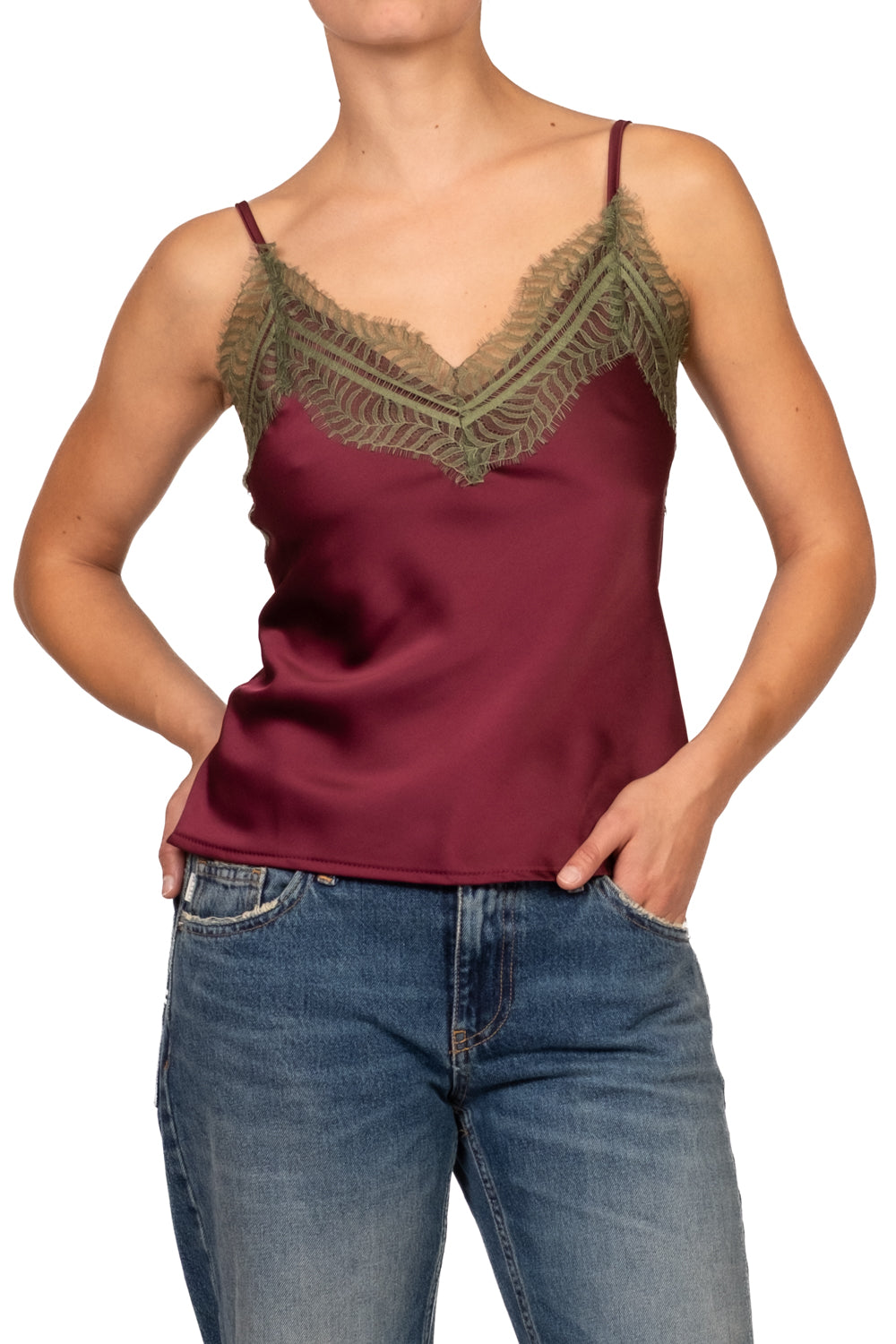 Tensione In - Top satin intarsi pizzo Art. FW260128