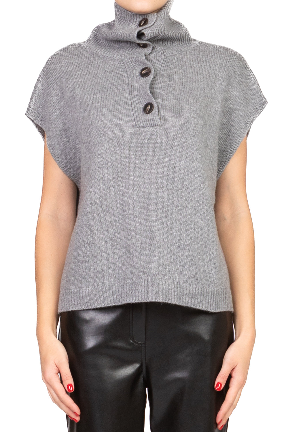 Tensione In - Gilet collo alto con bottoni Art. D80966