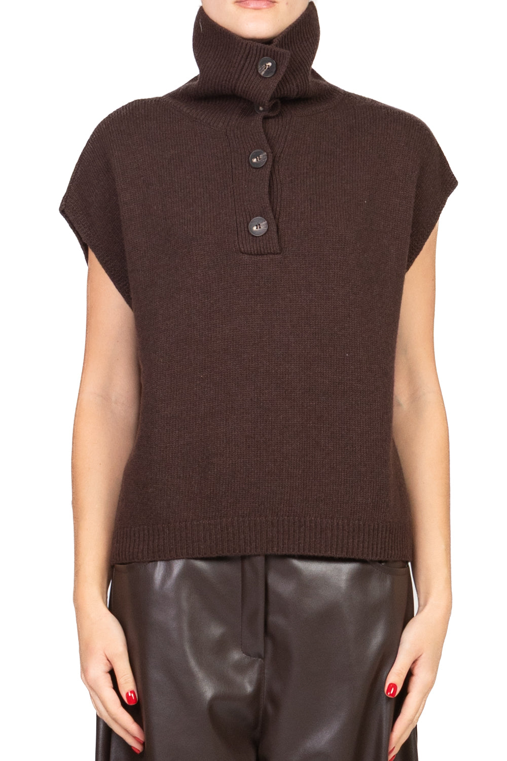 Tensione In - Gilet collo alto con bottoni Art. D80966