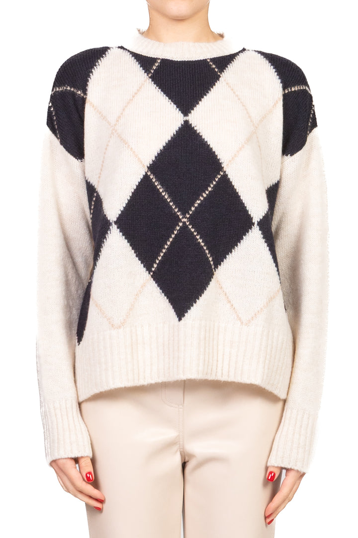 Tensione In - Maglia girocollo rombi intarsio Art. W5HMJ78A359