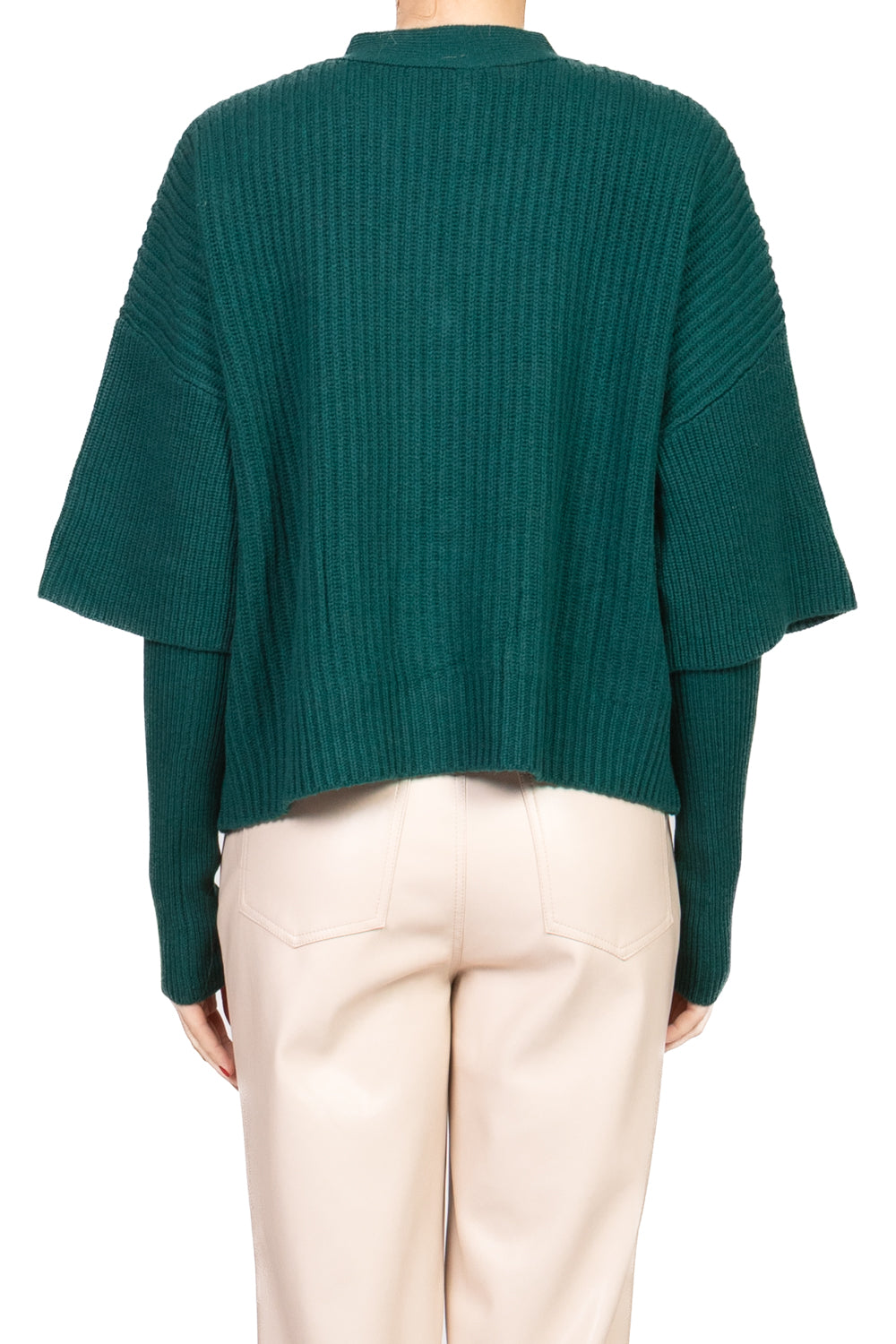 Vicolo - Cardigan a coste con manicotti Art. 55033F