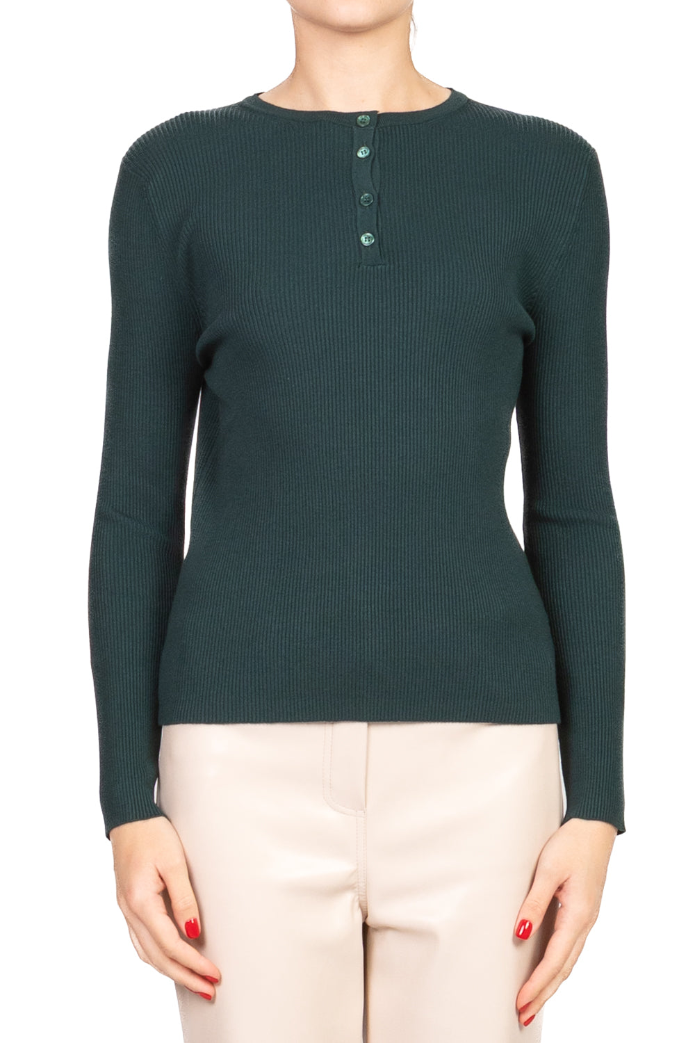 Vicolo - Maglia costine con bottoncini Art. 22125F