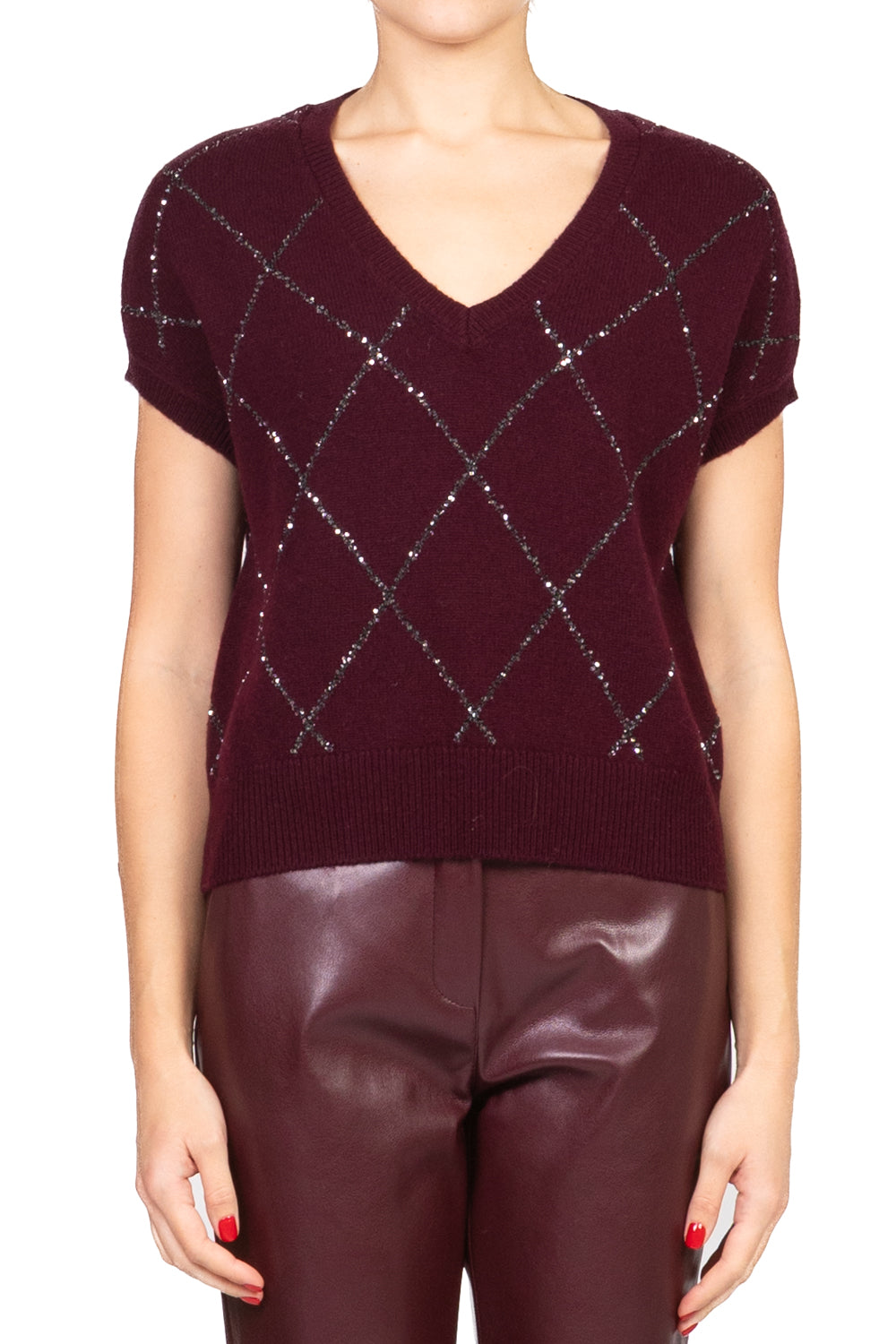 Vicolo - Gilet rombi micro paillettes Art. 77054F