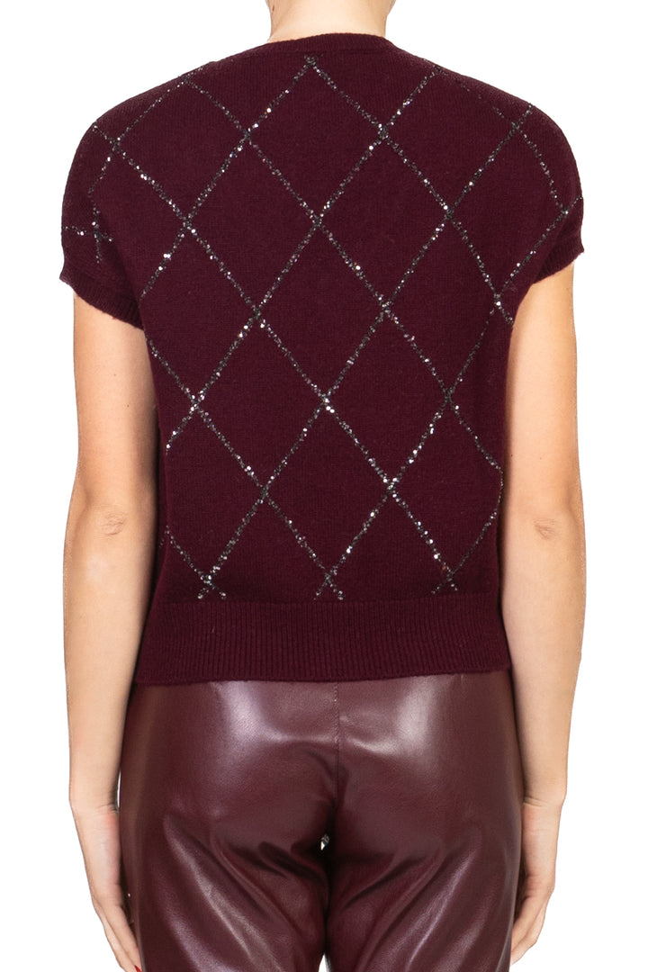 Vicolo - Gilet rombi micro paillettes Art. 77054F