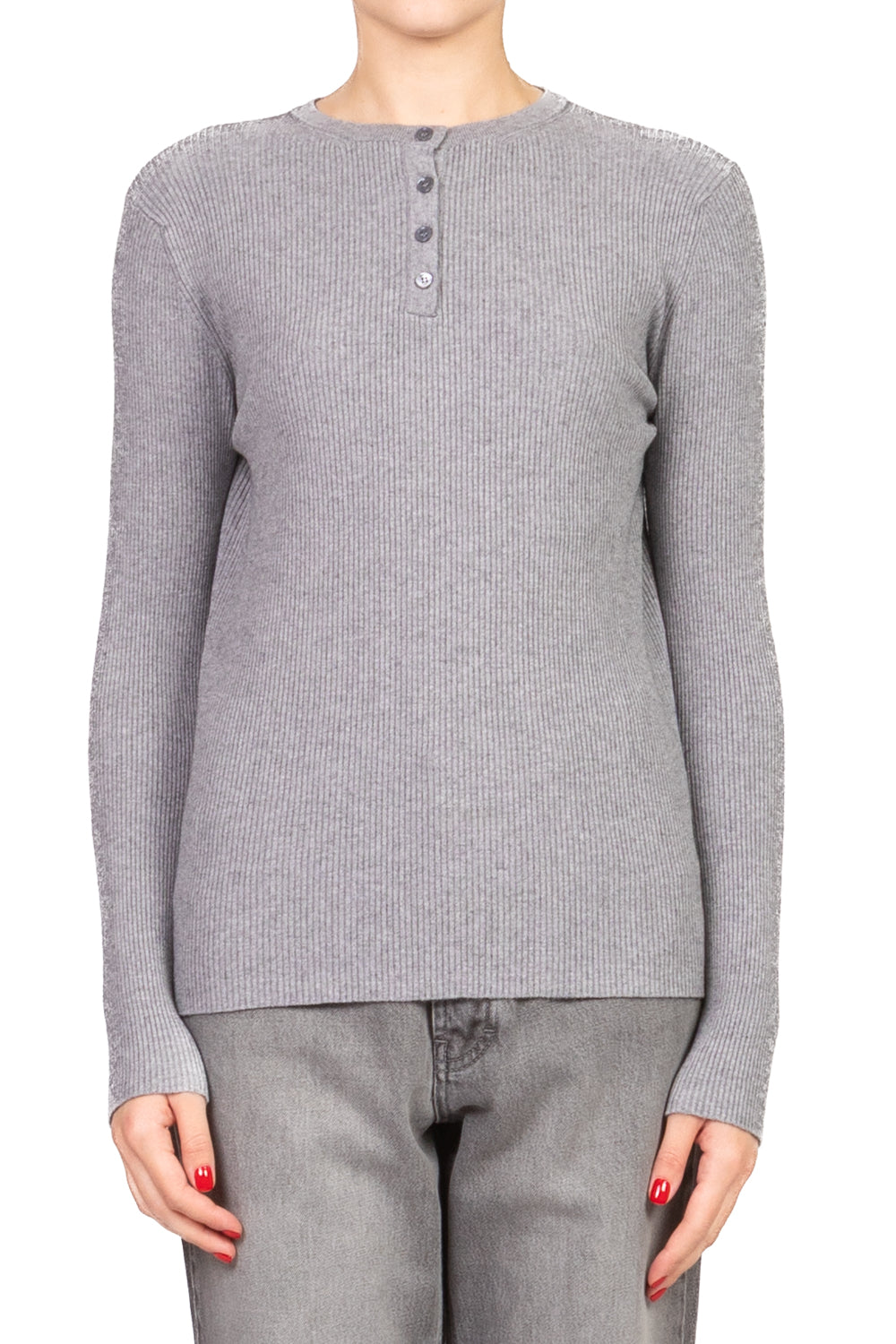 Vicolo - Maglia costine con bottoncini Art. 22026F