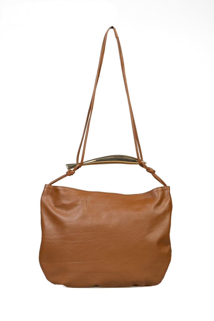 Upper - Borsa a mano con manico dorato