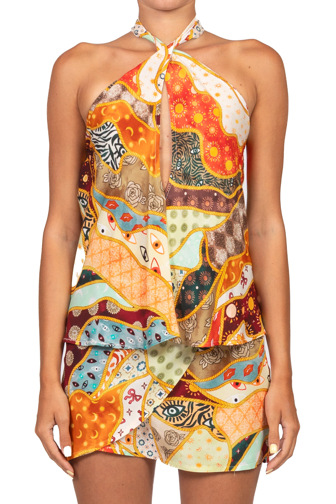 Dixie - Top incrociato fantasia Art. RBCC1ZN