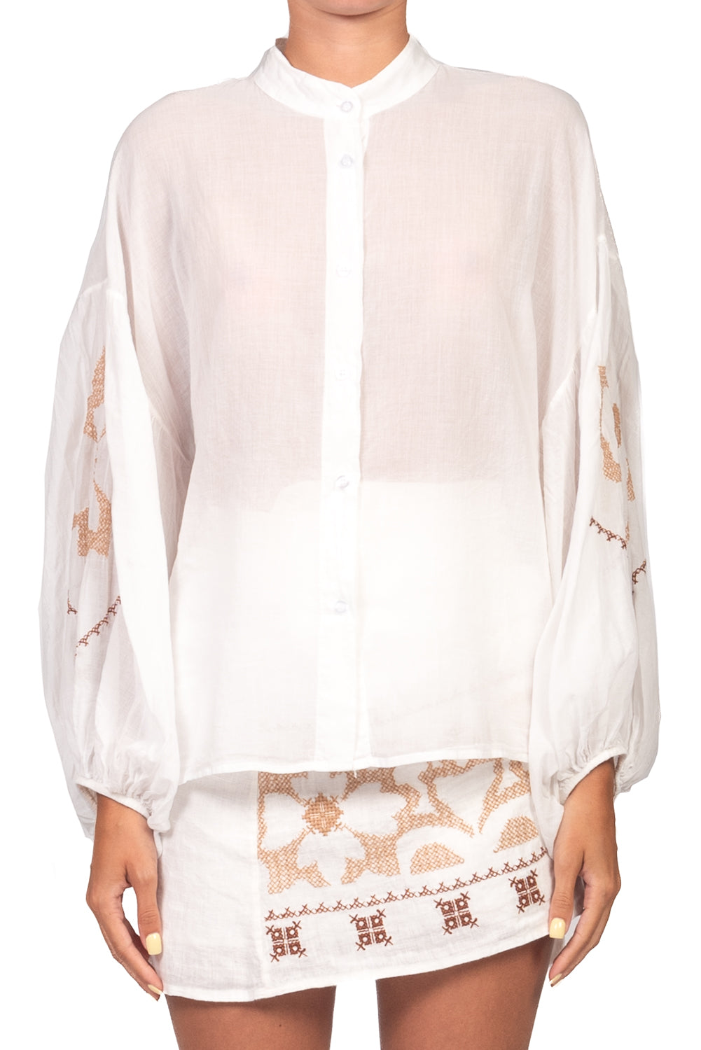 Tensione In - Camicia ricamata in mussola Art. PE260397