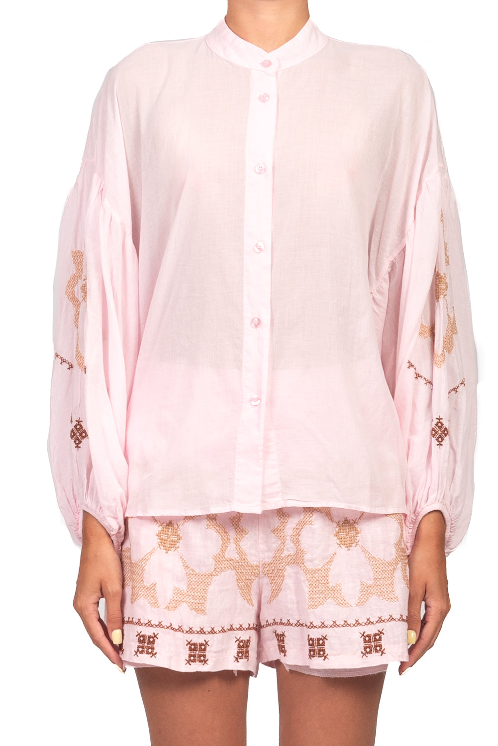Tensione In - Camicia ricamata in mussola Art. PE260397