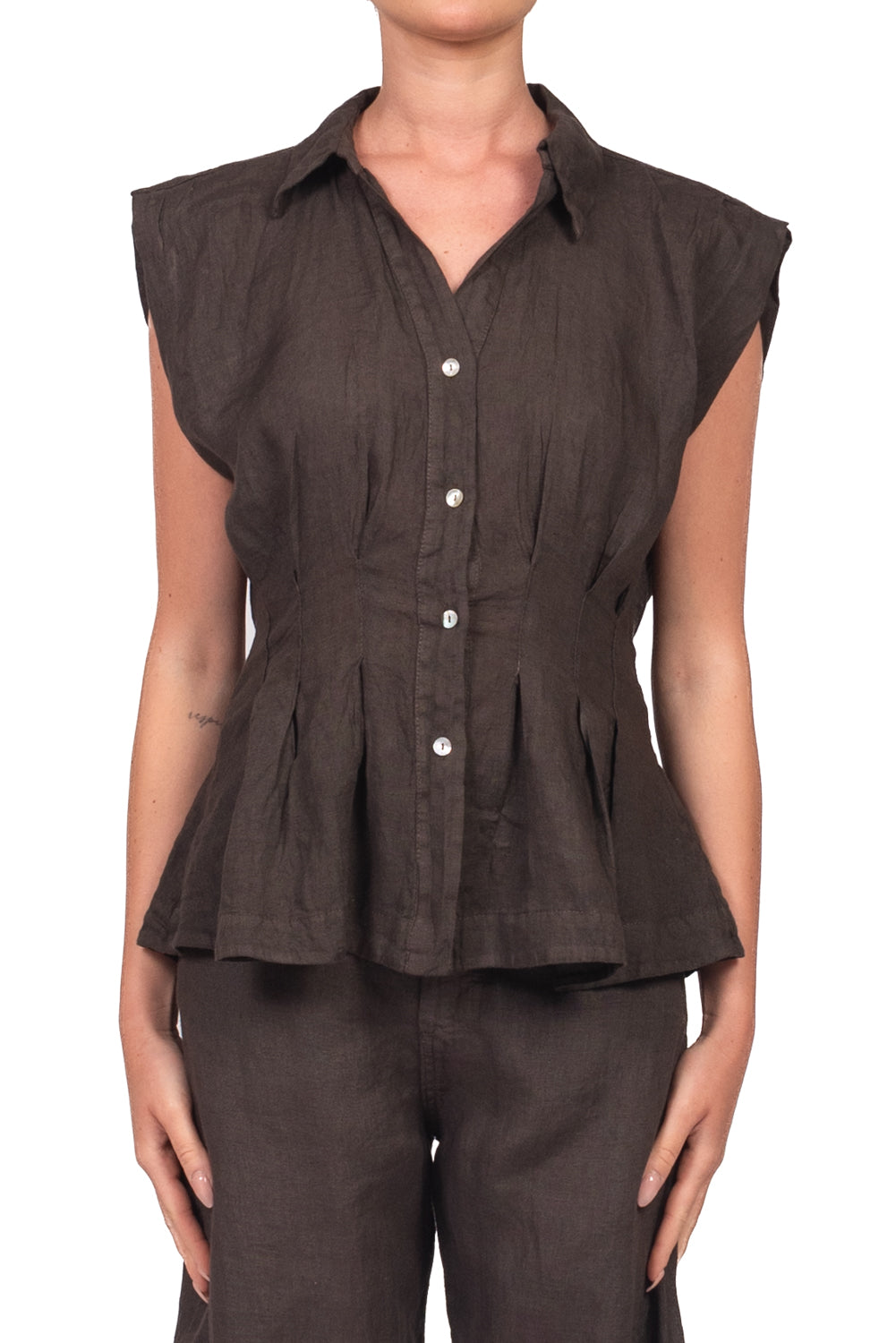 Tensione In - Camicia sfiancata in lino Art. S26CL19