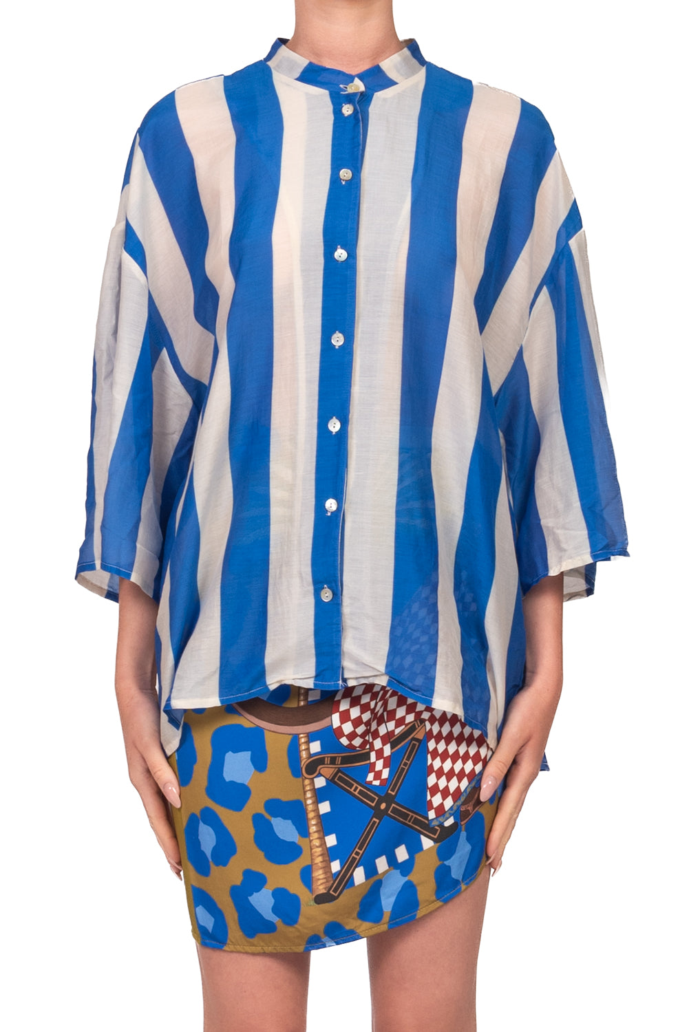 Tensione In - Camicia mussola rigata Art. 39856