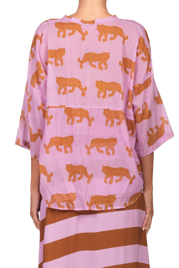 Tensione In - Camicia mussola stampa tigre Art. PE260438