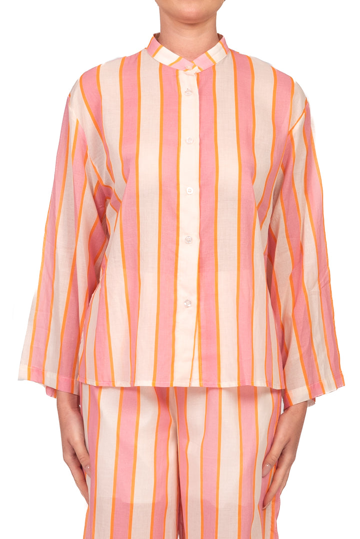 Tensione In - Camicia rigata in mussola Art. PE260467