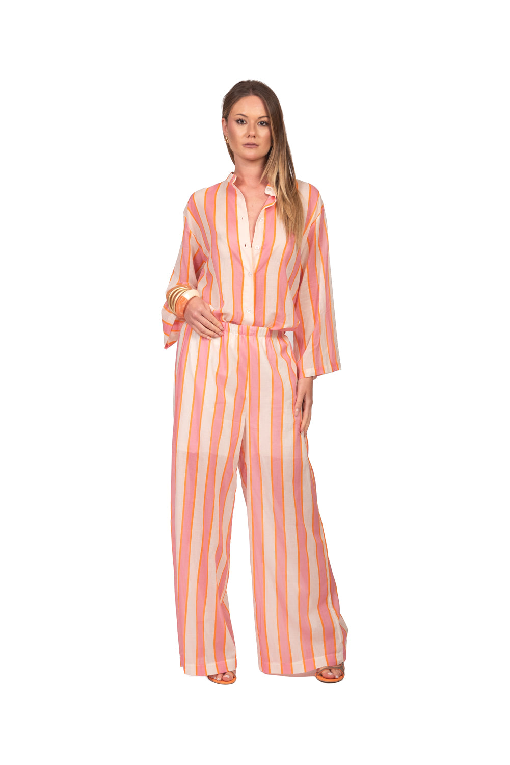Tensione In - Camicia rigata in mussola Art. PE260467