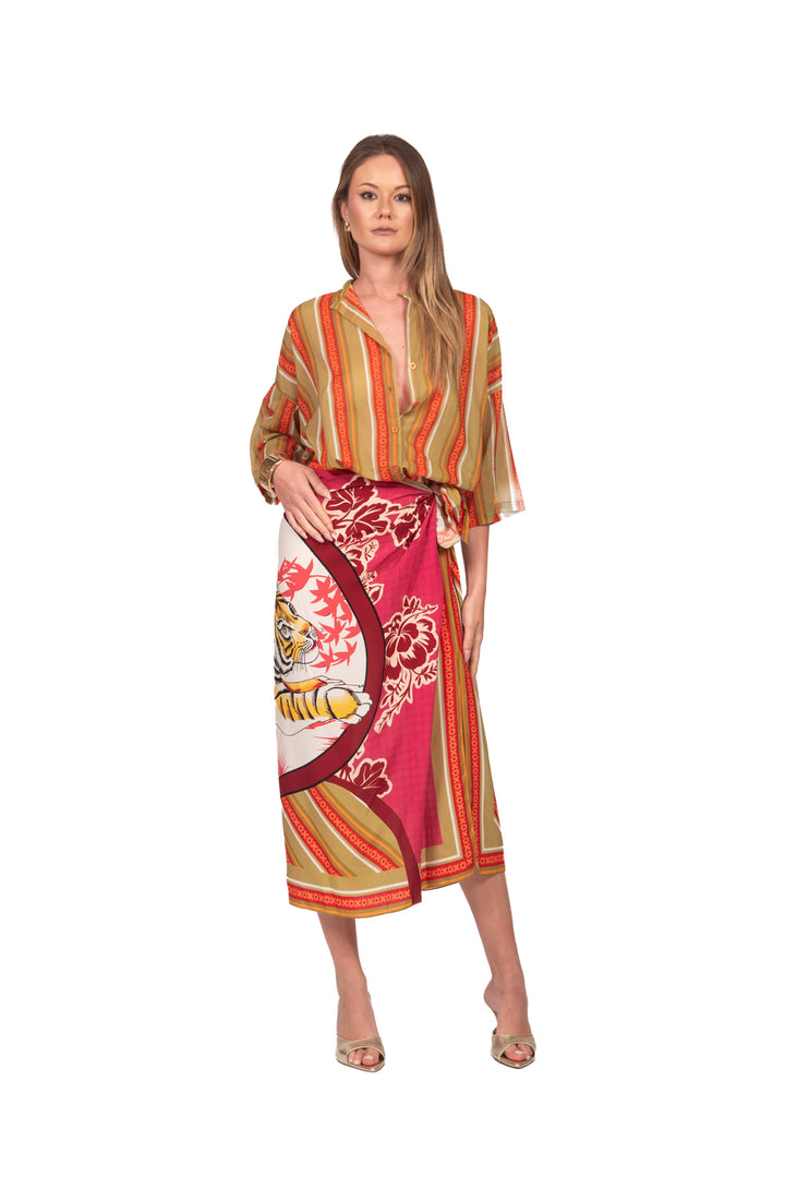 Tensione In - Gonna pareo lunga fantasia tigre Art. PE260470
