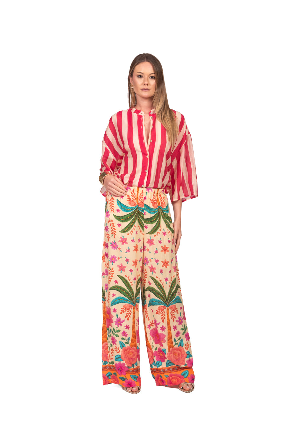 Tensione In - Pantalone fantasia palme Art. PE260999