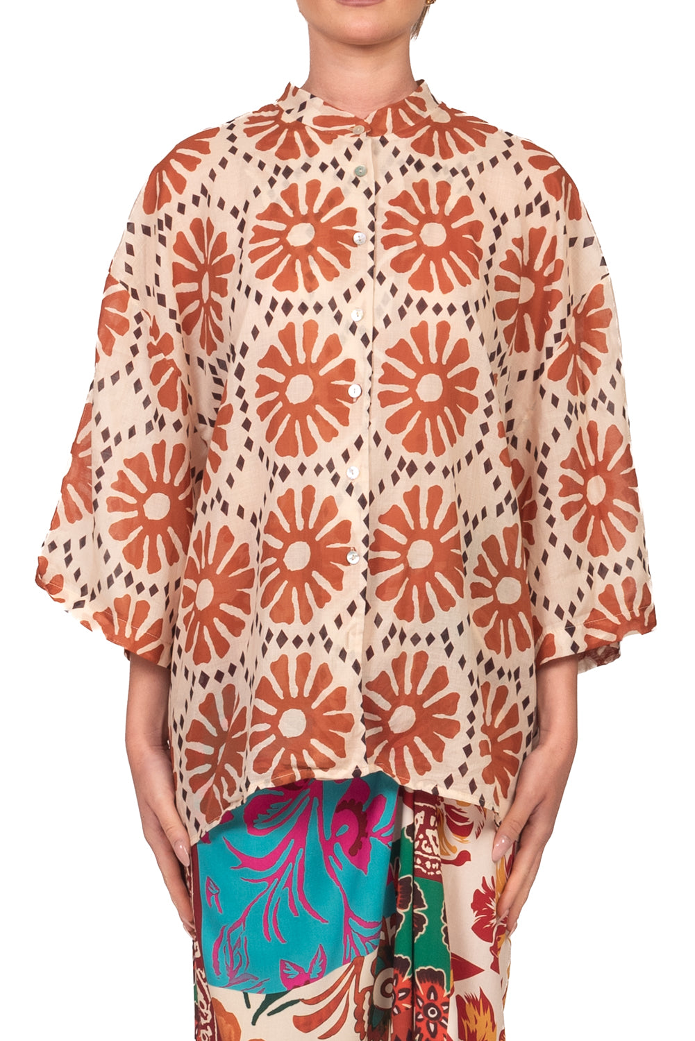 Tensione In - Camicia in mussola floreale Art. 39828