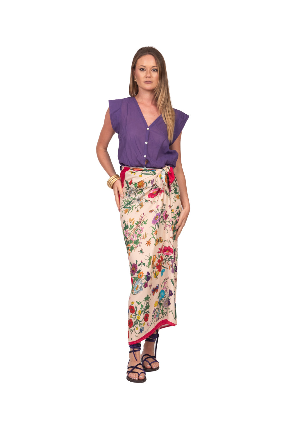Tensione In - Gonna pareo lunga  floreale Art. 39849