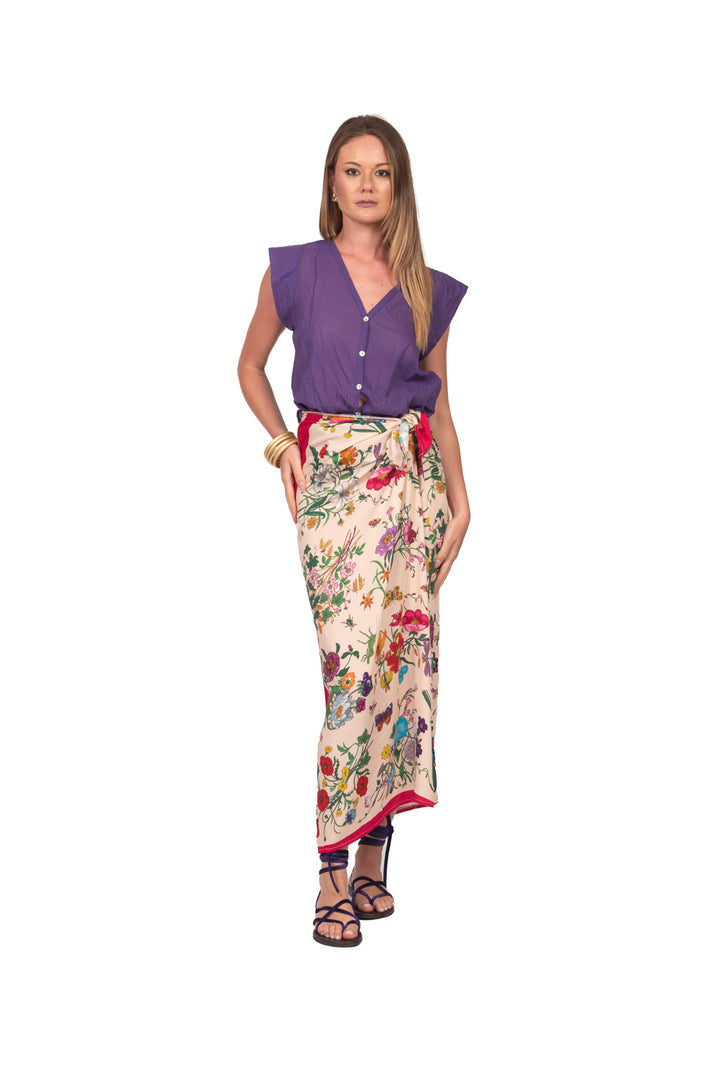 Tensione In - Gonna pareo lunga  floreale Art. 39849