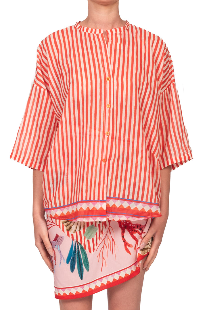 Tensione In - Camicia rigata in mussola Art. PE260466