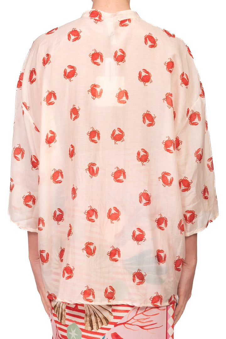 Tensione In - Camicia misto seta fantasia granchi Art. 39853