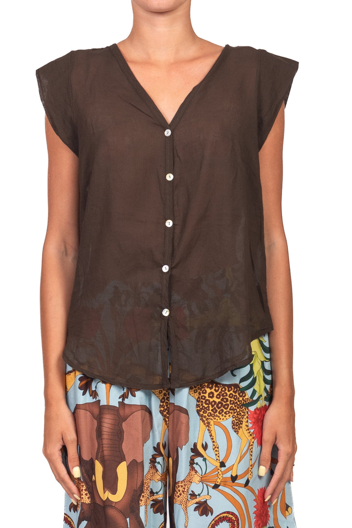 Tensione In - Camicia smanicata in mussola Art. H094C35R-PE26