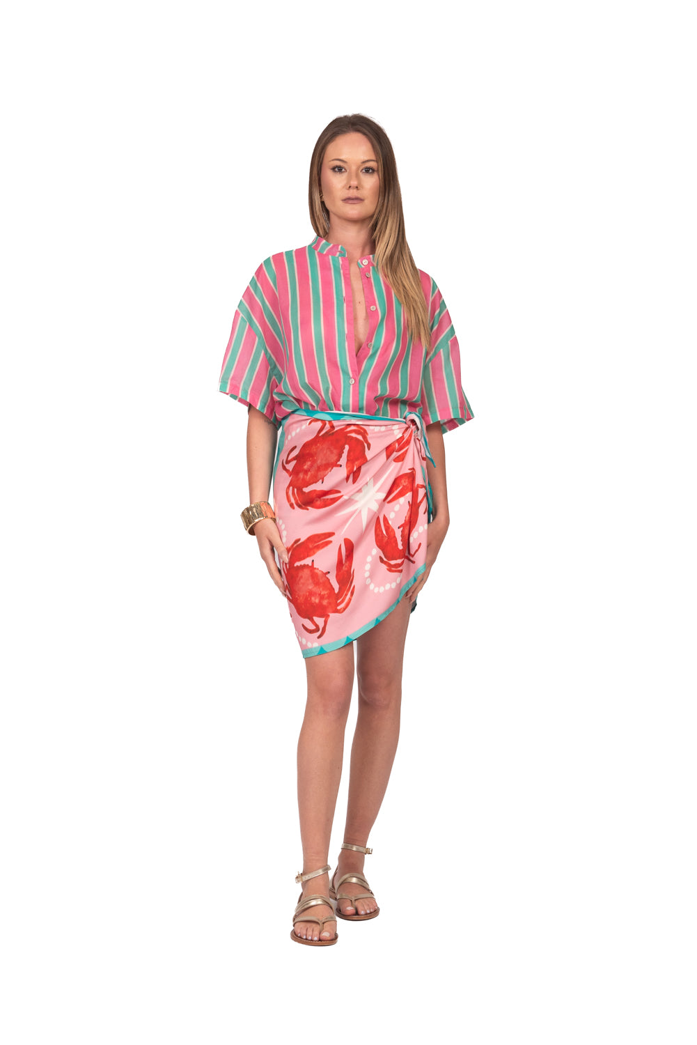 Tensione In - Gonna pareo midi fantasia granchi Art. 39852