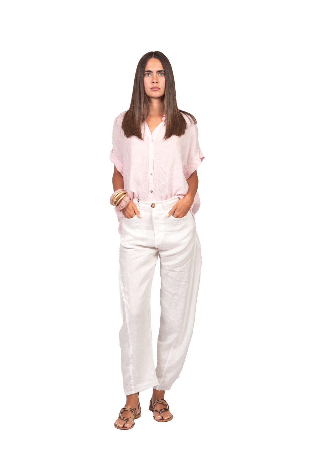 Tensione In - Camicia in lino mezza manica Art. S26CL97