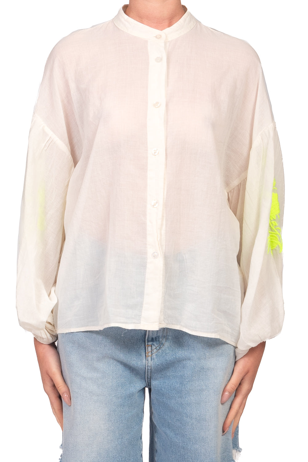 Tensione In - Camicia mussola manica ricamata Art. PE260401