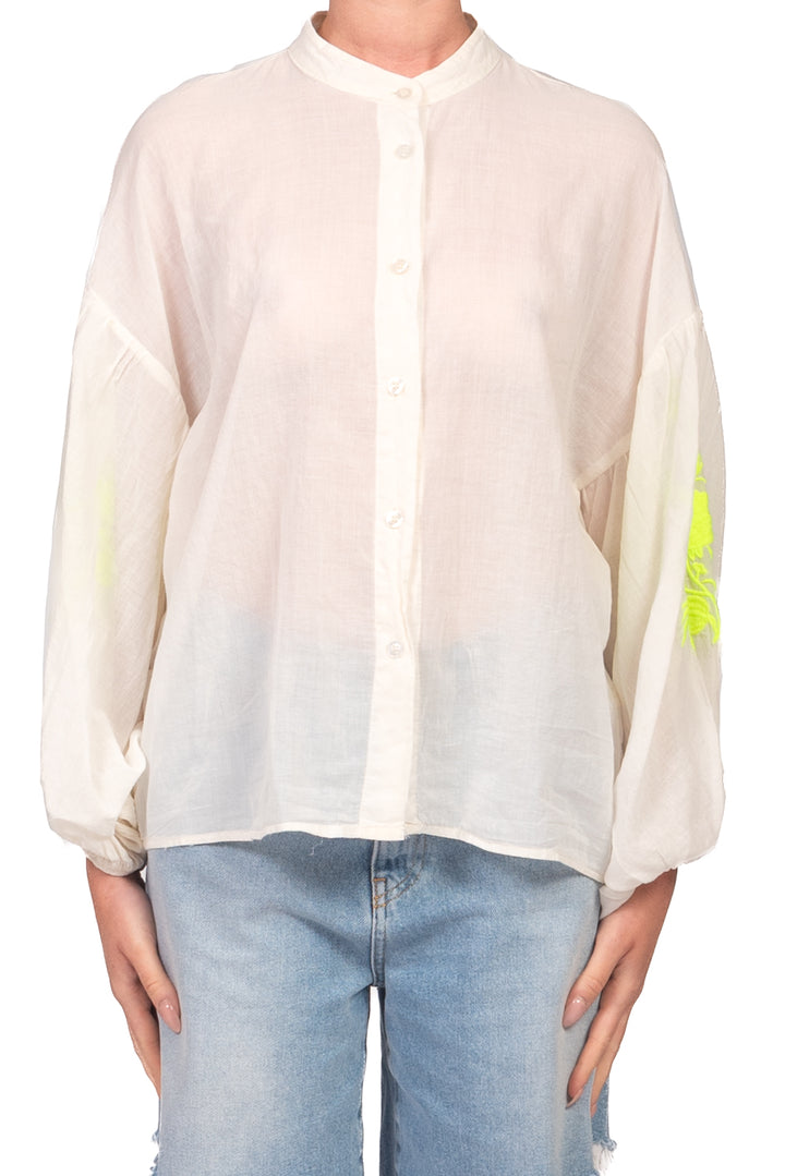 Tensione In - Camicia mussola manica ricamata Art. PE260401