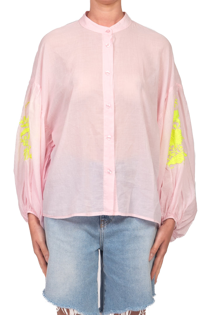 Tensione In - Camicia mussola manica ricamata Art. PE260401