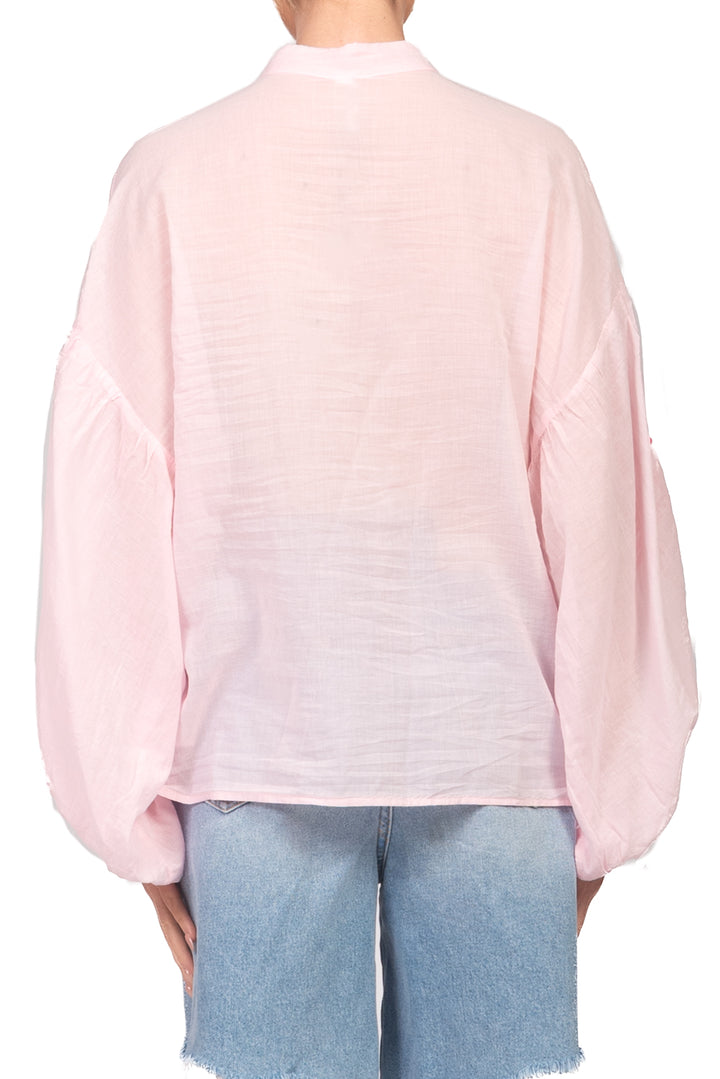 Tensione In - Camicia mussola manica ricamata Art. PE260401