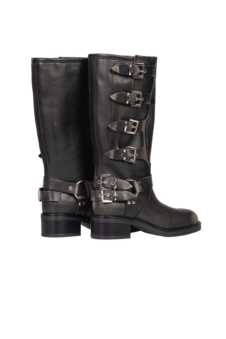 Ovyé - Stivale biker con cinghie in pelle Art. AT4200