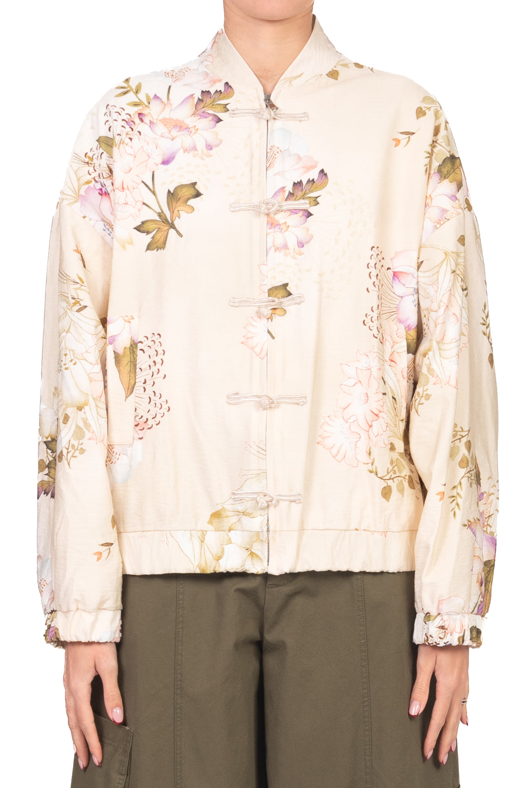 Dixie - Bomber floreale con alamari Art. VAIU1PE