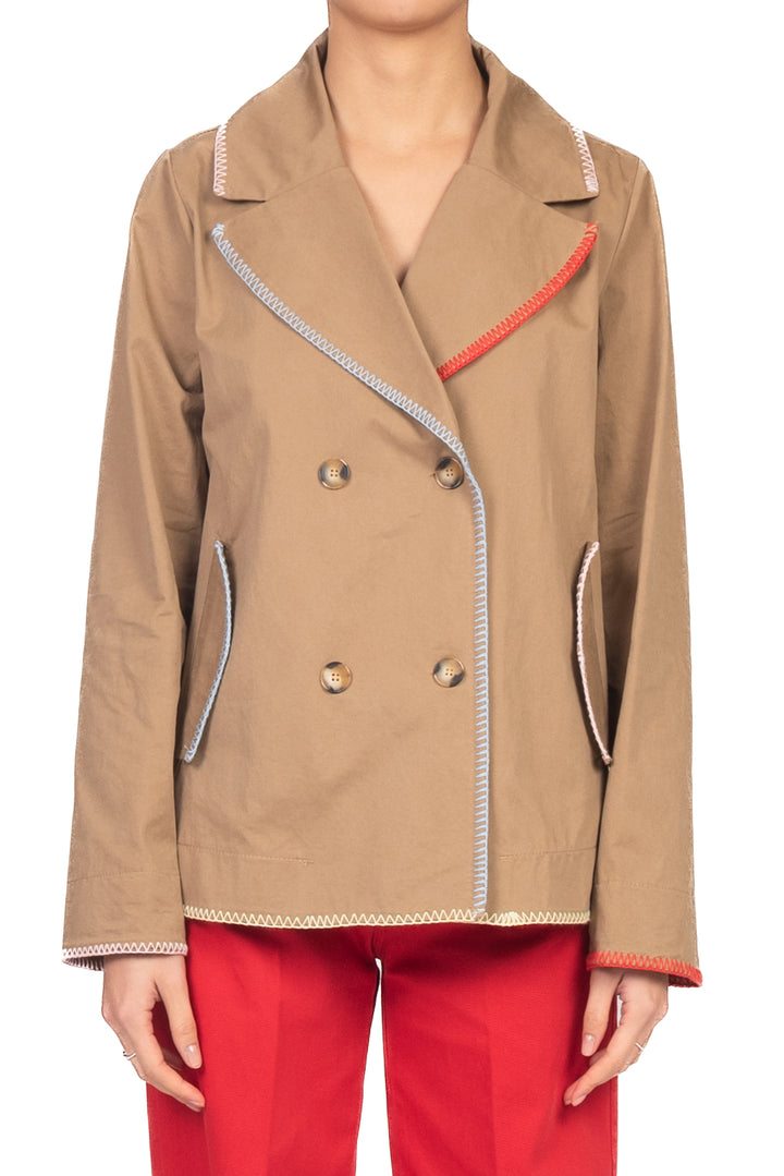 Vicolo - Giacca trench doppio petto con impunture Art. TAB1586