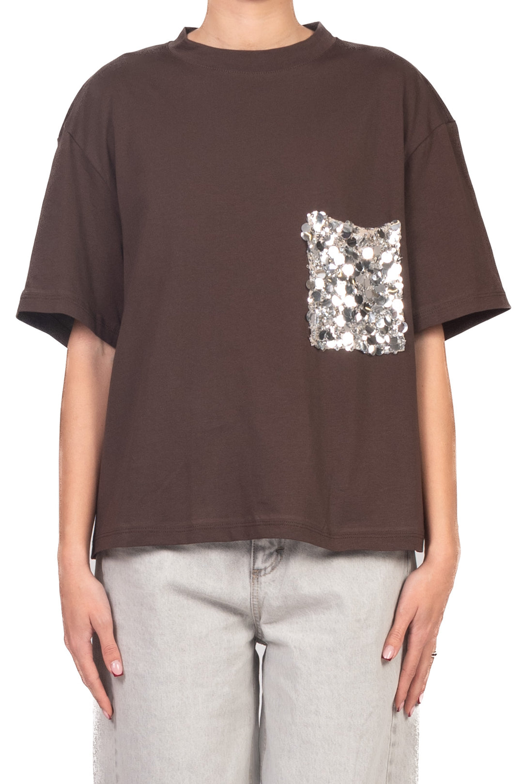 Tensione In - T-shirt tasca paillettes Art. PE260112