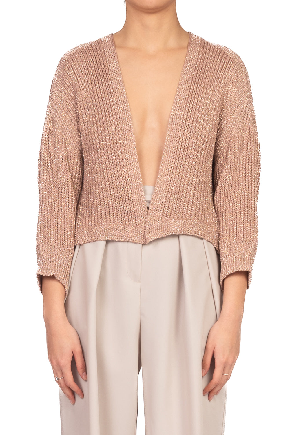 Vicolo - Cardigan filo lurex crop Art. 5AB5022