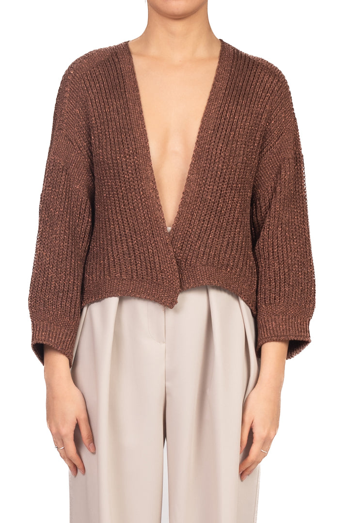 Vicolo - Cardigan filo lurex crop Art. 5AB5022