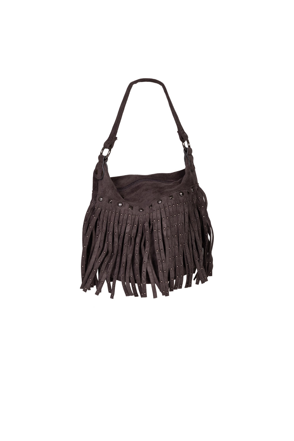 Upper - Borsa suede scamosciata con frange