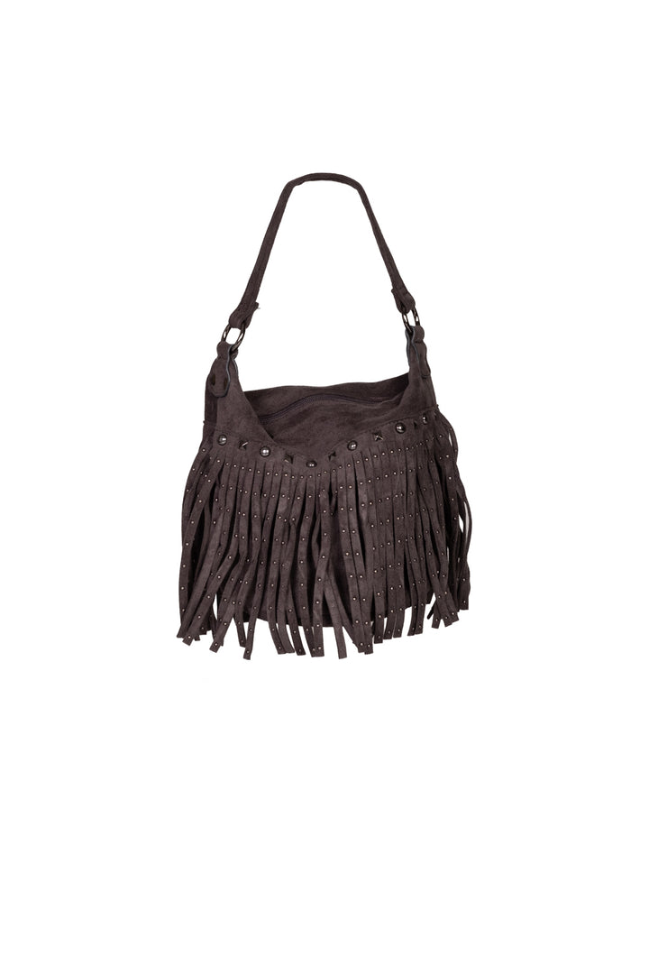 Upper - Borsa suede scamosciata con frange