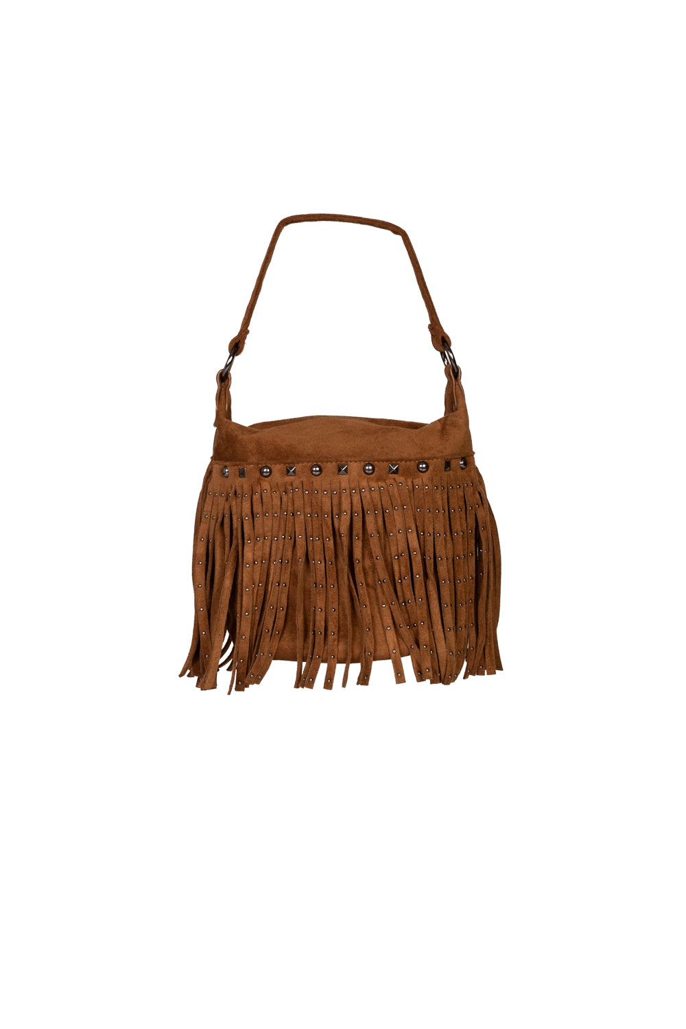 Upper - Borsa suede scamosciata con frange